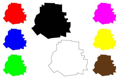 Uribia Şehri (Kolombiya Cumhuriyeti) harita vektör çizimi, çizim Uribia haritası