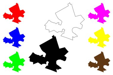 Itumbiara şehri (Brezilya Federatif Cumhuriyeti, Gois State) harita vektör çizimi, çizim haritası