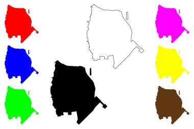 Yopal Şehri (Kolombiya Cumhuriyeti) harita vektör çizimi, karalama çizimi Yopal haritası