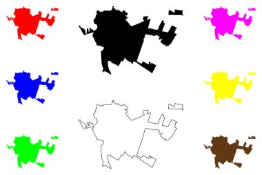 Zipaquira şehri (Kolombiya Cumhuriyeti) harita vektör çizimi, çizim haritası