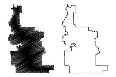 St. George City, Utah (ABD şehirleri, Amerika Birleşik Devletleri, ABD) harita vektör ilüstrasyonu, çizim şehir St. George harita