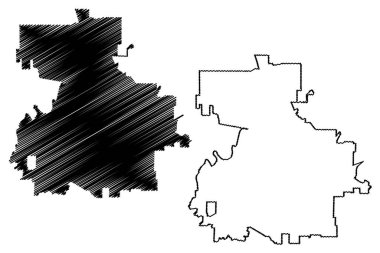 Wichita Falls City, Teksas (ABD şehirleri, Amerika Birleşik Devletleri, ABD) harita vektör çizimi, Wichita Falls harita şehri