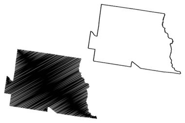 Monash Şehri (Avustralya Cumhuriyeti, Victoria Eyaleti, Vic) harita vektör illüstrasyonu, karalama taslağı Monash haritası