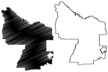 Campaspe Shire 'ı (Avustralya Cumhuriyeti, Victoria Eyaleti, Vic) harita vektör çizimi, çizim Campaspe haritası