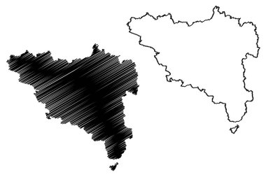 Wil Bölgesi (İsviçre, İsviçre Konfederasyonu, St Gall Kantonu, St. Gallen veya Sankt Gallen) harita vektör çizimi, çizim Wahlkreis Wil haritası