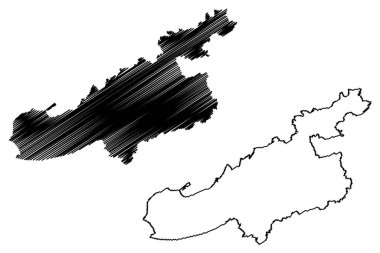 Seeland Bölgesi (İsviçre, İsviçre Konfederasyonu, Bern Kantonu veya Berne) harita vektör çizimi, çizim Verwaltungskreis Seeland haritası
