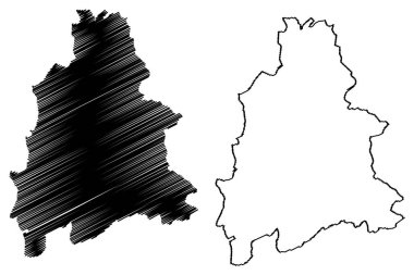 Obersimmental-Saanen District (Switzerland, Swiss Confederation, Canton of Bern or Berne) map vector illustration, scribble sketch Verwaltungskreis Obersimmental-Saanen map clipart