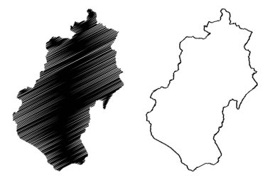 Entlebuch Bölgesi (İsviçre, İsviçre Konfederasyonu, Lucerne Kantonu veya Luzern) harita vektör çizimi, çizim Entlebuch Hochdorf haritası