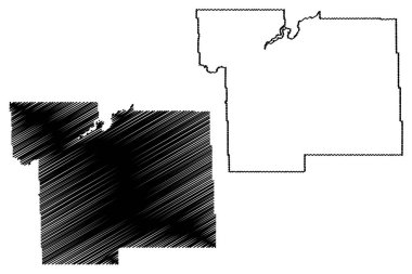 Bölüm No. 14 (Kanada, Saskatchewan Eyaleti, Kuzey Amerika) harita vektör çizimi, çizim haritası