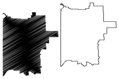 Bölüm No. 17 (Kanada, Saskatchewan Eyaleti, Kuzey Amerika) harita vektör çizimi, çizim haritası