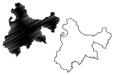 Andelfingen Bölgesi (İsviçre, İsviçre Konfederasyonu, Zürih Kantonu) harita vektör ilülasyonu, çizim Bezirk Andelfingen, Zrcher veya Zurcher Weinland haritası