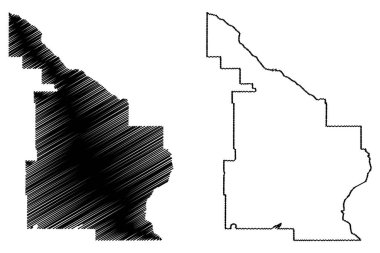 Bölüm No. 12 (Kanada, Saskatchewan Eyaleti, Kuzey Amerika) harita vektör çizimi, çizim haritası