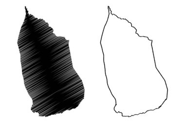 Pormpuraw Aborjin Shire 'si (Avustralya Cumhuriyeti, Queensland Eyaleti) harita vektör çizimi, çizim çizimi Pormpuraw haritası