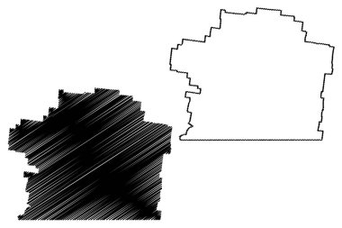 Paroo Shire 'si (Avustralya Cumhuriyeti, Queensland eyaleti) harita vektör çizimi, çizim Paroo haritası