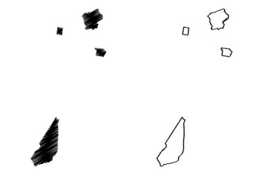 Woorabinda Aborjin Shire 'si (Avustralya Cumhuriyeti, Queensland Eyaleti) harita vektör çizimi, çizim çizimi Woorabinda haritası