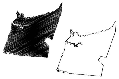 Kowanyama Aborjin Shire 'si (Avustralya Cumhuriyeti, Queensland Eyaleti) harita vektör çizimi, karalama çizimi Kowanyama haritası