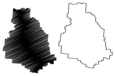 Çakmaktaşlar Shire 'ı (Avustralya Cumhuriyeti, Queensland Eyaleti) harita vektör çizimi, çizim çizimi Çakmaktaşları haritası