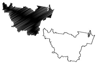 Gympie Bölgesi (Avustralya Cumhuriyeti, Queensland eyaleti) harita vektör çizimi, çizim çizimi Gympie haritası