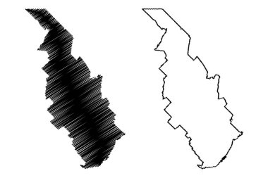 Lanaudiere Yönetim Bölgesi (Kanada, Quebec Eyaleti, Kuzey Amerika) harita vektör çizimi, çizim Lanaudiere haritası