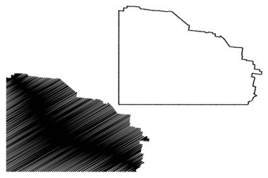 Bulloo Bölgesi (Avustralya Cumhuriyeti, Queensland Eyaleti) harita vektör çizimi, çizim Bulloo haritası