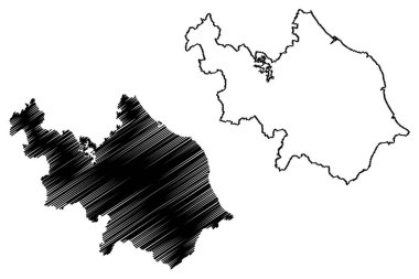 Bundaberg Bölgesi (Avustralya Cumhuriyeti, Queensland eyaleti) harita vektör çizimi, çizim Bundaberg haritası