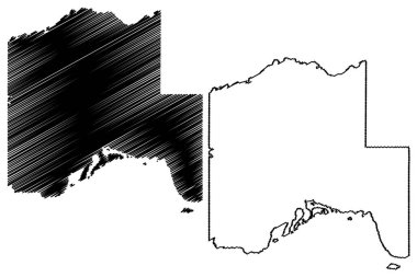 Thunder Bay District (Kanada, Ontario Eyaleti, Kuzey Amerika) harita vektör çizimi, çizim çizimi