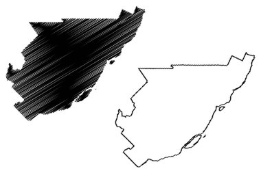 Capitale-Nationale Yönetim Bölgesi (Kanada, Quebec Eyaleti, Kuzey Amerika) harita vektör çizimi, karalama taslağı Capitale Nationale haritası