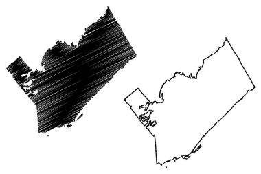 Leeds ve Grenville Birleşik Bölgeleri (Kanada, Ontario Eyaleti, Kuzey Amerika) harita vektör çizimi, çizim Leeds ve Grenville haritası