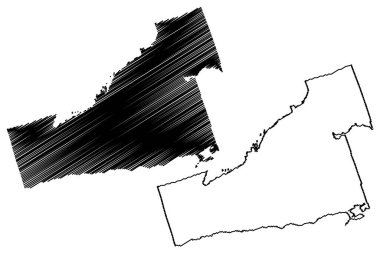 Northumberland County (Kanada, Ontario Eyaleti, Kuzey Amerika) harita vektör çizimi, çizim Northumberland haritası