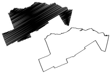 Prescott ve Russell Birleşik Kontlukları (Kanada, Ontario Eyaleti, Kuzey Amerika) harita vektör çizimi, çizim Prescott ve Russell haritası