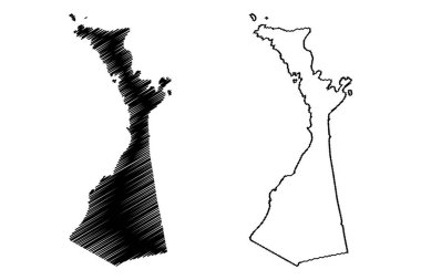 Bruce County (Kanada, Ontario Eyaleti, Kuzey Amerika) harita vektör çizimi, çizim Bruce harita