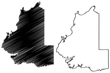 Batı Daly Bölgesi (Avustralya Cumhuriyeti, Kuzey Bölgesi, NT) harita vektör çizimi, çizim haritası