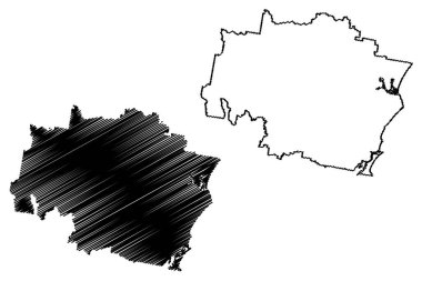 Port Macquarie-Hastings Konseyi (Avustralya Cumhuriyeti, Yeni Güney Galler, NSW) harita vektör çizimi, Port Macquarie Hastings haritası