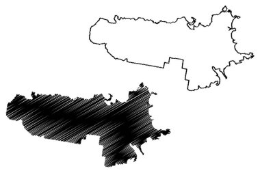 Shellharbour Şehri (Avustralya Cumhuriyeti, Yeni Güney Galler, NSW) harita vektör çizimi, karalama çizimi Shellharbour haritası