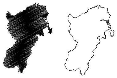 Shoalhaven şehri (Avustralya Cumhuriyeti, Yeni Güney Galler, NSW) harita vektör çizimi, Shoalhaven haritası çizimi