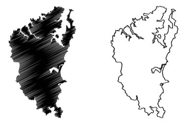 Northern Beaches Council (Avustralya Cumhuriyeti, Yeni Güney Galler, NSW) harita vektör çizimi, çizim Kuzey Sahilleri haritası