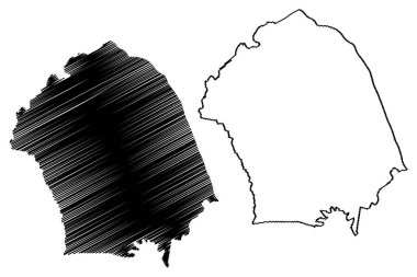 Blacktown Şehir Konseyi (Avustralya Cumhuriyeti, Yeni Güney Galler, NSW) harita vektör illüstrasyonu, taslak Shire veya Blacktown Belediyesi haritası