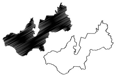Vale do Anari Belediyesi (Rondonia Eyaleti, RO, Brezilya Belediyeleri, Brezilya Federatif Cumhuriyeti) harita vektör çizimi, çizim haritası