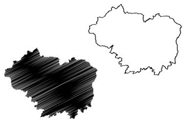 Sankt Veit an der Glan ilçesi (Avusturya Cumhuriyeti veya osterreich, Carinthia veya Krnten eyaleti) harita vektör çizimi, karalama haritası