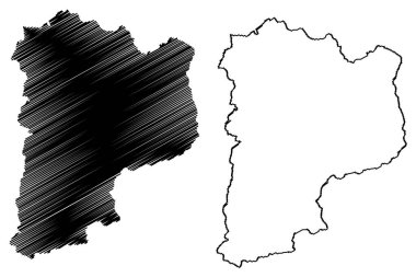 St. Johann im Pongau İlçesi (Avusturya Cumhuriyeti veya osterreich, Salzburg Eyaleti) harita vektör ilülasyonu, çizim Bezirk St. Johann im Pongau haritası