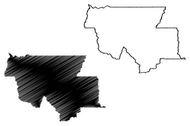 Buritis belediyesi (Rondonia Eyaleti, RO, Brezilya Belediyeleri, Brezilya Federatif Cumhuriyeti) harita vektör çizimi, çizim Buritis haritası