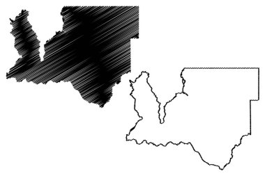 Başkan Medici belediyesi (Rondnia Eyaleti veya Rondonia, RO, Brezilya Federatif Cumhuriyeti, Brezilya Belediyeleri) harita vektör çizimi, karalama skeci Başkan Mdici haritası,