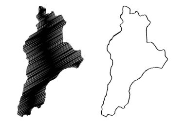 Seringueiras belediyesi (Rondnia Eyaleti veya Rondonia, RO, Brezilya Federatif Cumhuriyeti, Brezilya Belediyeleri) harita vektör çizimi, karalama çizimi Seringueiras haritası,