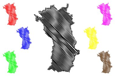 Imst İlçesi (Avusturya Cumhuriyeti veya osterreich, Tyrol veya Tirol Eyaleti) harita vektör çizimi, çizim eşkali Bezirk Imst haritası