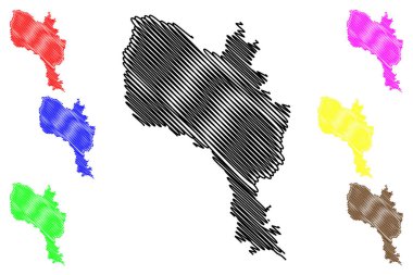 Ibitirama Belediyesi (Espirito Santo Eyaleti, Brezilya Belediyeleri, Brezilya Federatif Cumhuriyeti) harita vektör çizimi, çizim Ibitirama haritası