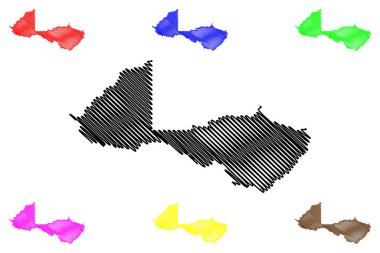 Costa Marques belediyesi (Rondonia Eyaleti, RO, Brezilya Belediyeleri, Brezilya Federatif Cumhuriyeti) harita vektör çizimi, Costa Marques haritası çizimi