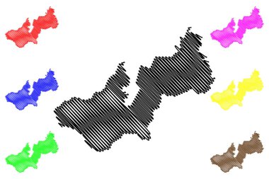 Vale do Anari Belediyesi (Rondonia Eyaleti, RO, Brezilya Belediyeleri, Brezilya Federatif Cumhuriyeti) harita vektör çizimi, çizim haritası