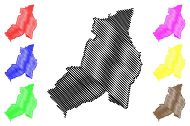 Kerkrade Belediyesi (Hollanda Krallığı, Hollanda, Limburg) harita vektör çizimi, çizim Kirchroa haritası