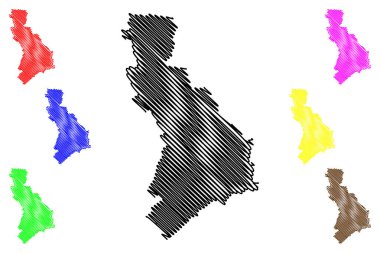 Warren Shire (Commonwealth of Australia, New South Wales, NSW) map vector illustration, scribble sketch Warren map clipart