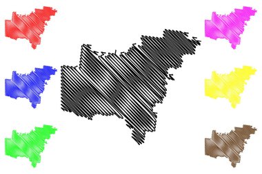 Wentworth Shire (Avustralya Cumhuriyeti, Yeni Güney Galler, NSW) harita vektör çizimi, çizim Wentworth haritası